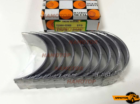 Вкладыши коренные YANMAR 4D106, 4TNV106, 4TNE106, YM123900-02800, 722900-02800  DAIDO
